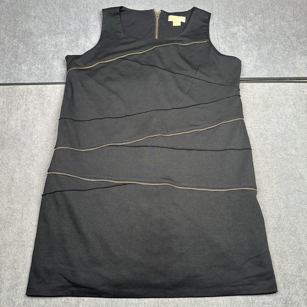 Michael Michael Kors Black Sleeveless Zipper Tiered Sheath Dress Y2k 18W